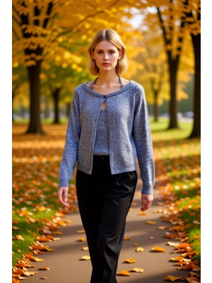 Benerly Kadın Kayık Yaka Düşük Kol Triko Hırka ve Askılı Bluz Ikili Takım Yumuşak Dokulu Konforlu Günlük