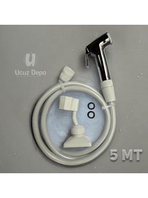 Teknotrust 5m Dış Duş Hortumu ve Başlığı, Tekne ve Karavan Için, Gri Renk