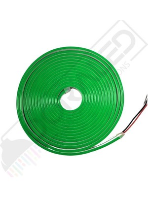 12 Volt 6X12MM Yeşil Esnek Neon LED 5 Metre (1 Cm'de Kesilebilir.)