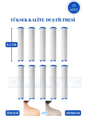 Teknotrust 10 Adet Duş Başlığı Filtresi, Kireç ve Tortu Engelleyici Beyaz Set