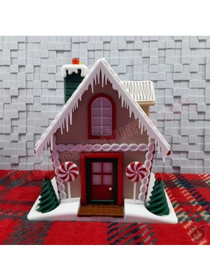 Empressco Bej Zencefilli Kurabiye Evi, 20 Cm, Tea Light Mumluk, Yılbaşı Dekoru
