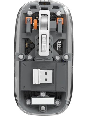 Hk Tech Transparan Kablosuz Şarjlı + Bluetooth+ Wireless Mouse