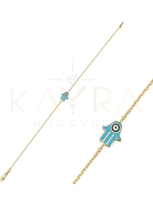 Kayra Mücevher Fatma Ana Eli  Mineli Altın Bileklik AÇB19