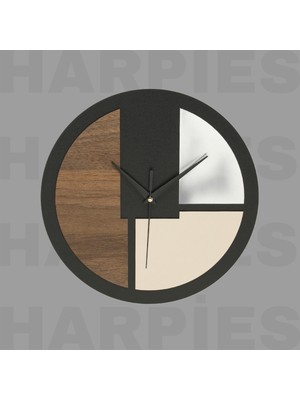 Empressco Modern Pleksi Ayna ve Ahşap Duvar Saati, Şık ve Renkli Tasarım, Ev Dekoru Için Ideal