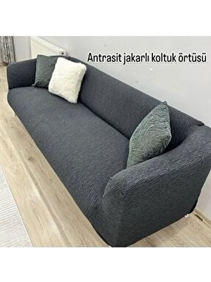 riselerhome Düz Jakarlı 3 Kişilik Kanepe Örtüsü Lastikli Premium Konfor ile Estetik Görünüm