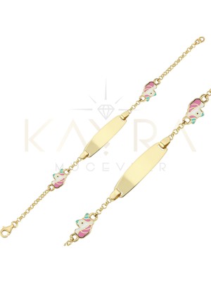 Kayra Mücevher Unicorn Altın Çocuk Künyesi ÇB08