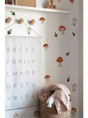 Wallhuman Kırmızı Mantar Diyarı Çocuk Odası Duvar Stickrı