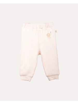 Hoogie %100 Organik Pamuk Gots Sertifikalı Octopus Desenli Bebek Pantolon - Ekru