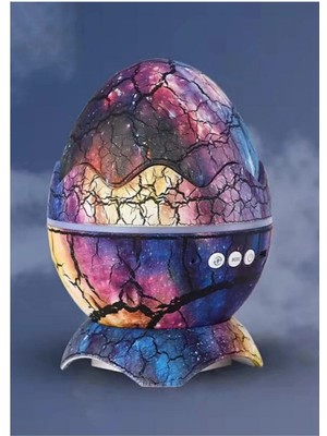 Empressco Mavi Dinozor Yumurtası Galaxy Projektör ve Gece Lambası, USB Bluetooth Hoparlör