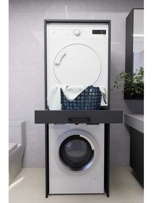 Mirobi Serenity Banyo Dolabı Çamaşır ve Kurutma Makinesi Dolabı Antrasit
