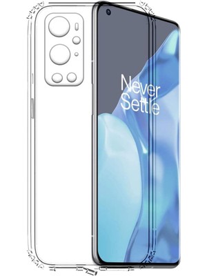 Case World Caseworld One Plus 9 Pro ile Uyumlu Kapak Kamera Korumalı Şarj Yeri Tıpalı Şeffaf Silikon Kılıf