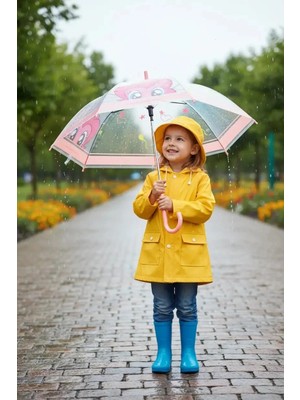 Miniso My Little Pony Lisanslı Şeffaf Uzun Saplı Şemsiye - Pinkie Pie