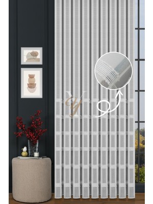 Yunilla 9205 Tül Perde V-02 Gümüş