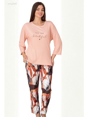 Kiviva Limissi Somon Rengi Uzun Kollu Kadın Pijaması 26618