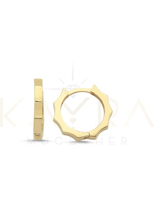 Kayra Mücevher Girinti Altın Halka Küpe AHK85