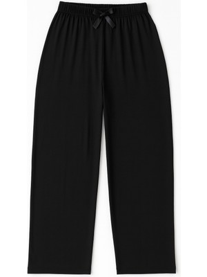 Made By Me Siyahın Zamansız Şıklığıyla Ultra Rahatlık: Büyük Beden Yüksek Bel Viskon Pijama Altı