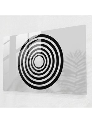 Popcas Hipnoz Cam Tablo - Hipnoz Konsantrik Çemberler Cam Sanat Duvar Dekorasyonu