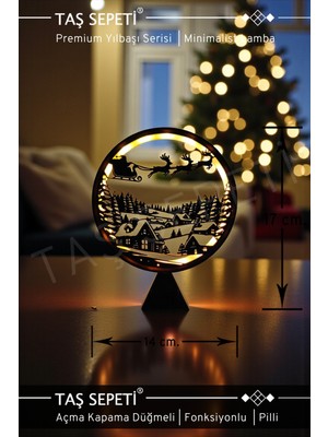 Empressco Yılbaşı Süsü Lambası, Pilli, Çok Renkli, Noel Baba, Fonksiyonlu, Kızaklı, Premium