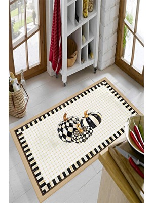 Dekomod Dijital Baskı Dört Mevsim Kaymaz Taban Yıkanabilir Mutfak Oda Halısı Yolluk Mackenzie Model