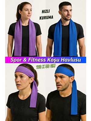 Ellesill Hızlı Kuruyan Spor Havlusu Fitness Havlusu Koşu Havlusu 110X30 cm - Powercool