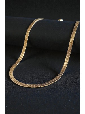 Gümüş Kaplama 316 L Paslanmaz Çelik Ezme Gurmet Sık Örme Italyan Model Zincir Kolye 5 mm Gold