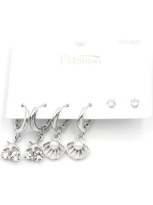 Royaleks Çoklu Inci Küpe - Gümüş