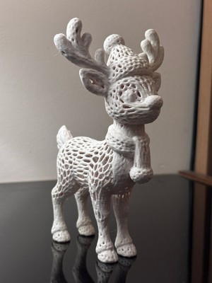 Empressco Beyaz Voronoi Geometrik Geyik Yılbaşı Süsü, Şık ve Modern Dekoratif Obje