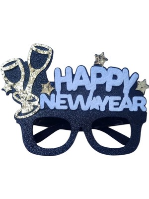 Empressco Yılbaşı Temalı Parlak Kadehli Gözlük, Eğlence Için 1 Adet