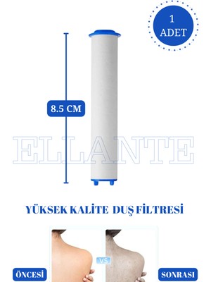 Teknotrust Beyaz Duş Başlığı Filtresi, Kireç ve Tortu Engelleyici, 1 Adet