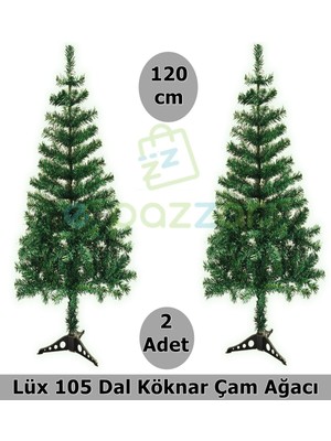 Empressco 2 Adet Yeşil 120 cm Çam Ağacı, Demonte, Pvc, Ayaklı, Noel ve Yılbaşı Süsleme