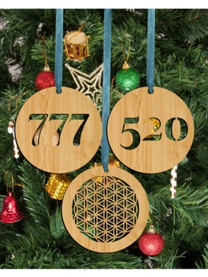 Empressco Yılbaşı Süsleri 777, 520, Ahşap Yaşam Çiçeği Dekorasyonu Bej