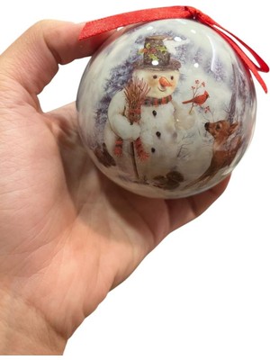 Empressco Beyaz Kardan Adam Desenli Çam Ağacı Süsü, Neşeli ve Sevimli Süsleme Seçeneği