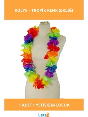 Letsii Rengarenk Hawaii Kolye 1 Adet Yetişkin ve Çocuk Için