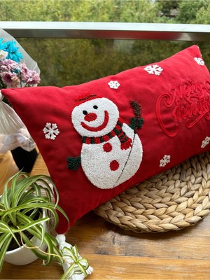 Empressco Yılbaşı Temalı Nakışlı Kırlent Kılıfı, Renkli ve Dekoratif Seçenek