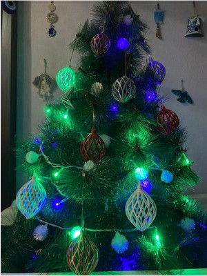 Empressco Yılbaşı Ağacı Süsü 8'li, Renkli, 8 Cm, Şık ve Eğlenceli Dekorasyon Parçaları