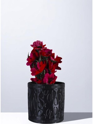 Evene Vazo Küçük Vazo Masa Üstü Vazo Ev Dekorasyon Vazo Siyah Renk Model 76