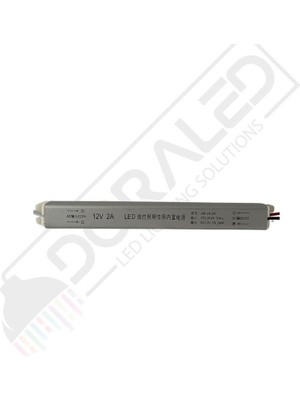 Ultra Slim Ince Parmak LED Adaptör 12 Volt 2 Amper 24 Watt (15X2X2CM)