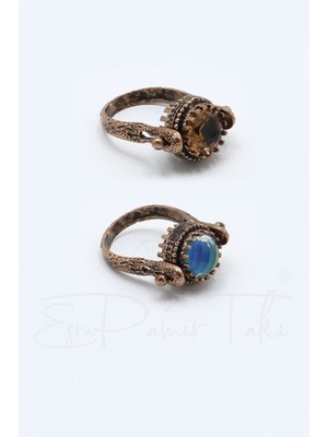 Empressco Çift Yönlü Renkli His Taşı ve Zultanit Taşlı Şık Yüzük