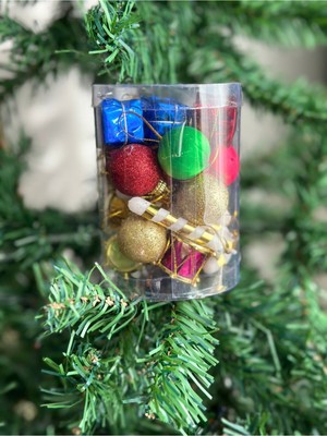 Empressco Renkli Yılbaşı Süs Seti, Ağaç, Top, Şeker, Kozalak, Fiyonk, Hediye Paketi, Dekorasyon
