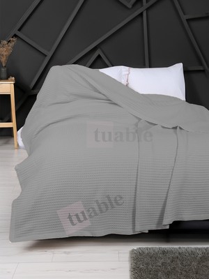 Tuable Waffle Tek Pike Çift Kişilik 220X240CM Krem - %100 Pamuk Yumuşak Pike