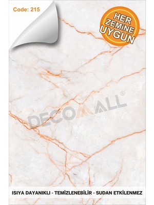 Decomall Suya Dayanıklı Mutfak Banyo Zemin Fayans Yapışkanlı Folyo Kaplama Laminasyonlu Code 215