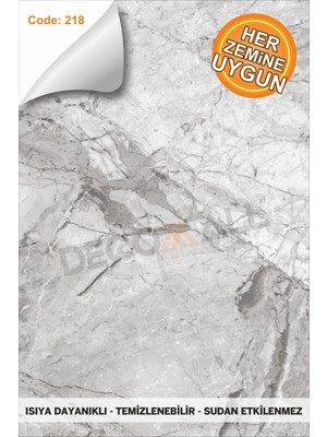Decomall Suya Dayanıklı Mutfak Banyo Zemin Fayans Yapışkanlı Folyo Kaplama Laminasyonlu Code 218