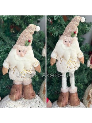 Empressco Hareketli Boyu Uzayan Noel Baba Maskot Heykel, Oda ve Yılbaşı Süsü, Beyaz Renk