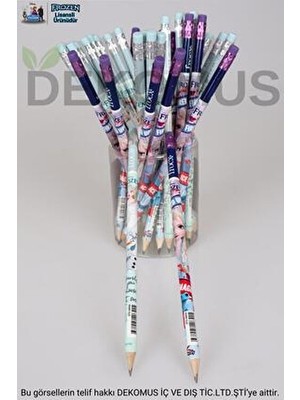 Disney Yeni Sezon Lisanslı Frozen Elsa " 2 Adet " Silgili Kurşun Kalem