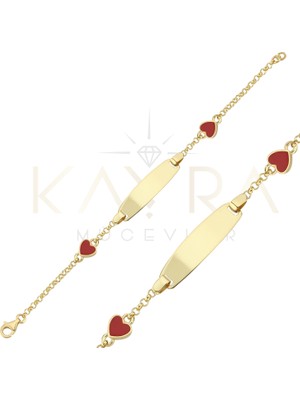 Kayra Mücevher Kalp Altın Çocuk Künyesi ÇB01