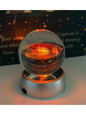 Hediye Vakti Güneş Sistemi Işıklı Cam Küre