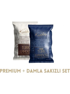 Tarihi Kadıköy Kahvesi Tarihi Kadıköy Damla Sakız + Premium Set Türk Kahvesi Seti (2 x 100 Gr)