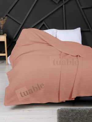 Tuable Waffle Tek Pike Çift Kişilik 220X240CM Krem - %100 Pamuk Yumuşak Pike