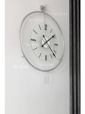 Empressco Krom Renkli Büyük Boy Modern Şeffaf Nano Duvar Saati 50X75 cm