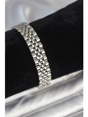 Eco Port 316L Çelik 12 mm Kalınlıkta Gümüş Renkli Erkek Bileklik